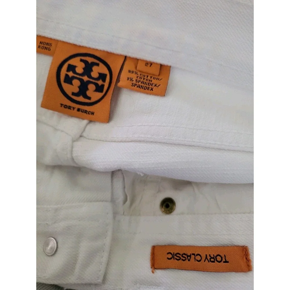 Tory‎ Burch Classic White Jeans Women's Size 27 Style 50071253 Mid Rise Bootcut